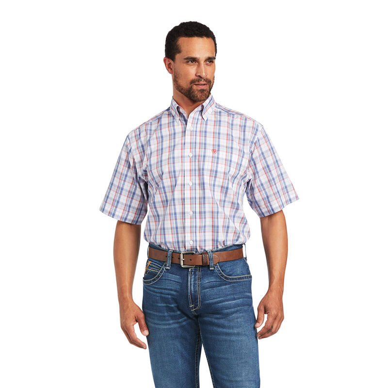 Camisas Ariat Wrinkle Free Nasir Classic Fit Blancas/Azules/Rojas Hombre - Chile 159-QAIVEU